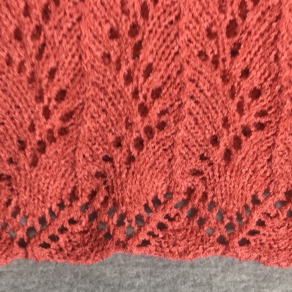 COLDWATER CREEK Crochet Lace Top with Full Tank Top UnderDeep Peach Color - Picture 9 of 16